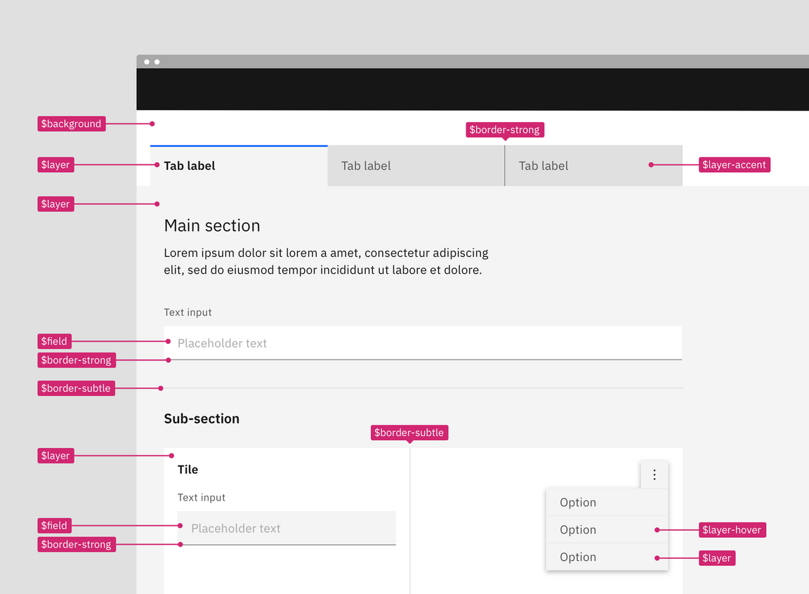 In context contextual token example in the White theme